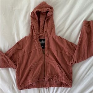 Hollister Pink Cropped  Corduroy Jacket